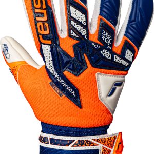 NAME: Attrakt Freegel Gold NC Junior // PALM: Reusch Grip Gold // CUT: Negative Cut // FEATURES: Freegel, AirVentSystem, Preshaped Construction, 3D Thumb Crotch // COLOUR: 2500 shocking orange / energize blue
