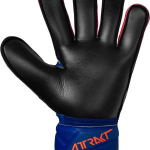 NAME: Attrakt Infinity Finger Support // PALM: Reusch Grip Infinity // CUT: Expanse Cut // FEATURES: Finger Support, Thumbflex // Colours: 4127 sharp blue / shocking orange / black