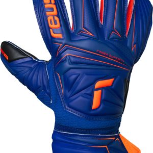 NAME: Attrakt Infinity Finger Support // PALM: Reusch Grip Infinity // CUT: Expanse Cut // FEATURES: Finger Support, Thumbflex // Colours: 4127 sharp blue / shocking orange / black