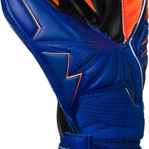 NAME: Attrakt Infinity Finger Support // PALM: Reusch Grip Infinity // CUT: Expanse Cut // FEATURES: Finger Support, Thumbflex // Colours: 4127 sharp blue / shocking orange / black
