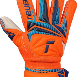 NAME: Attrakt Grip Junior // PALM: Reusch Grip // CUT: Negative Cut // FEATURES: // Colours: 2290 shocking orange / blue