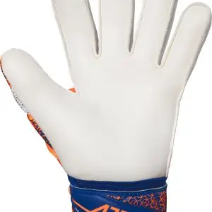 NAME: Attrakt Silver // PALM: Reusch Grip Silver // CUT: Expanse Cut // FEATURES: AirVentSystem, Preshaped Construction, Thumbflex, 3D Thumb Crotch // COLOUR: 2500 shocking orange / energize blue