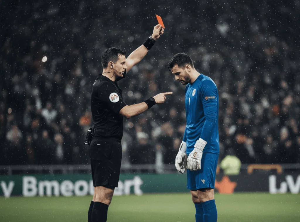 wat als keeper rood krijgt