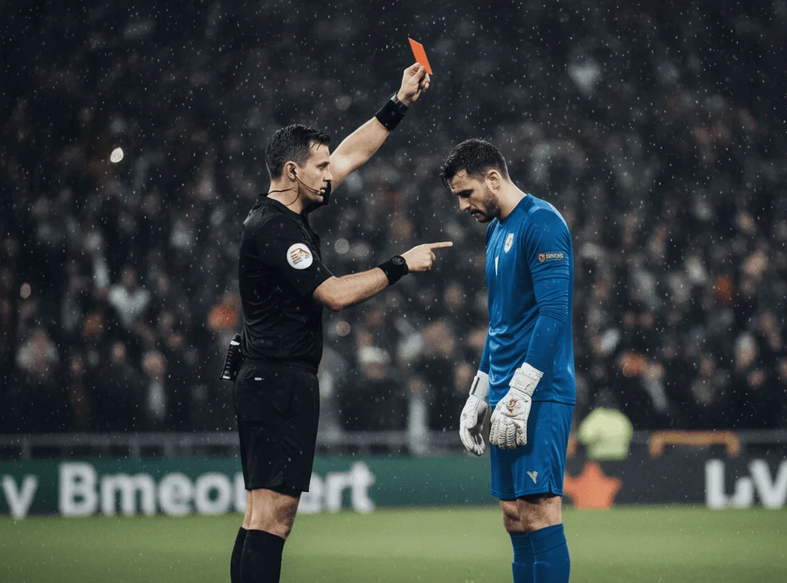 wat als keeper rood krijgt