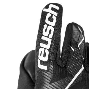 NAME: Fastgrip Infinity Junior // PALM: Reusch Grip Infinity // CUT: Hybrid Negative Cut // FEATURES: Extended Grip Zone, AirVentSystem, Preshaped Construction, 3D Thumb Crotch, Thumb Wrap, Side Wrap // COLOUR: 7700 black