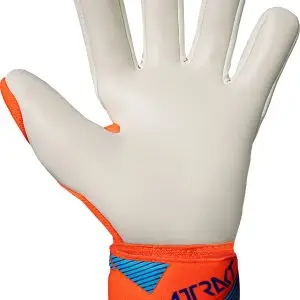 Name: Attrakt Gold X NC | Palm: Reusch Grip Gold X | Cut: Negative Cut | Wrist Closure: Elastic Cuff with Pull Loop ; Full Strap with Rubber Ender  | Backhand Base: Textile | Backhand Application: Latex | Features: AirVentSystem, Preshaped Construction, 3D Thumb Crotch, Double Thumb Wrap, Side Wrap