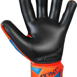 Name: Attrakt Infinity Evolution NC | Palm: Reusch Grip Infinity | Cut: Evolution Negative Cut | Wrist Closure: Elastic Cuff ; Full Strap with Textile Window | Backhand: PVC | Features: Duraguard, AirVentSystem, Preshaped Construction, 3D Thumb Crotch, Thumb Wrap