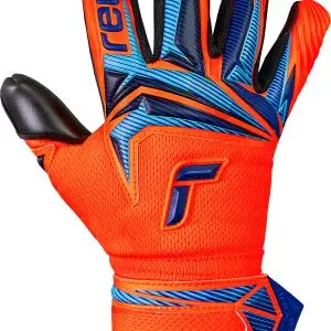 Name: Attrakt Infinity Evolution NC | Palm: Reusch Grip Infinity | Cut: Evolution Negative Cut | Wrist Closure: Elastic Cuff ; Full Strap with Textile Window | Backhand: PVC | Features: Duraguard, AirVentSystem, Preshaped Construction, 3D Thumb Crotch, Thumb Wrap